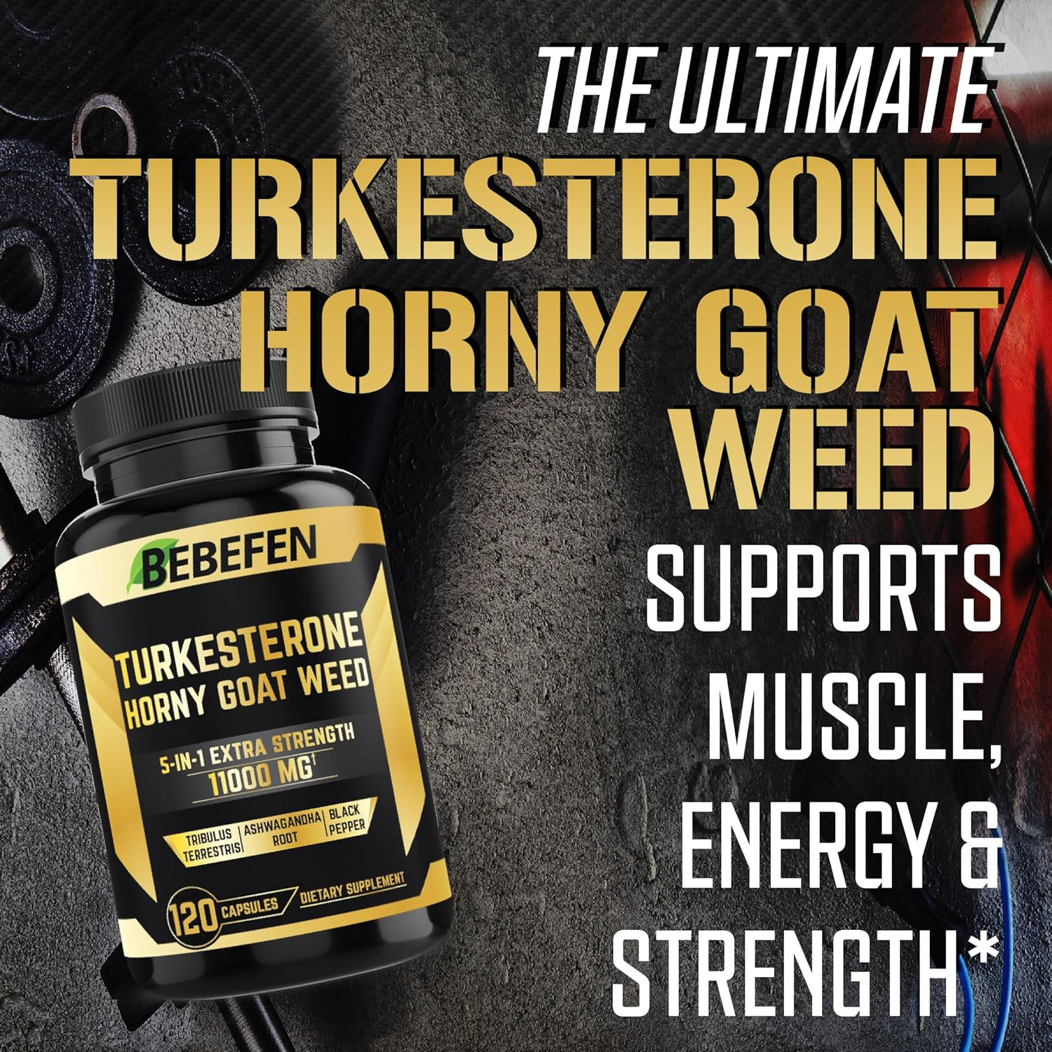 Turkesterone Capsules 11000Mg - [10% Turkesterone] - Horny Goat Weed, Ashwagandha - 120 Capsules image number 6