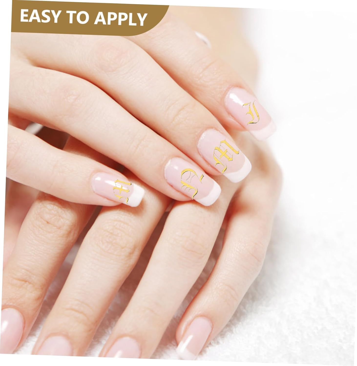 LALADEFIEE 5Sheets English Alphabet Nail Stickers Nail Decals Letter Boys and Girls image number 1