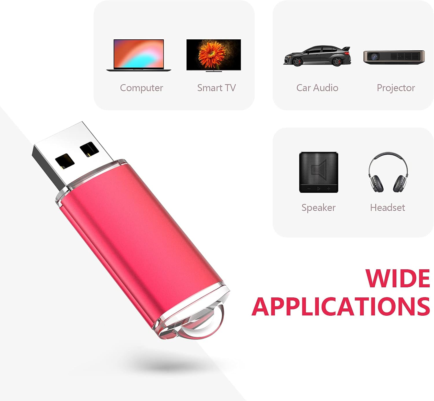 KOOTION 128GB USB 2.0 Flash Drive Thumb Drive Memory Stick Pen Drive with LED Indicator Red image number 5