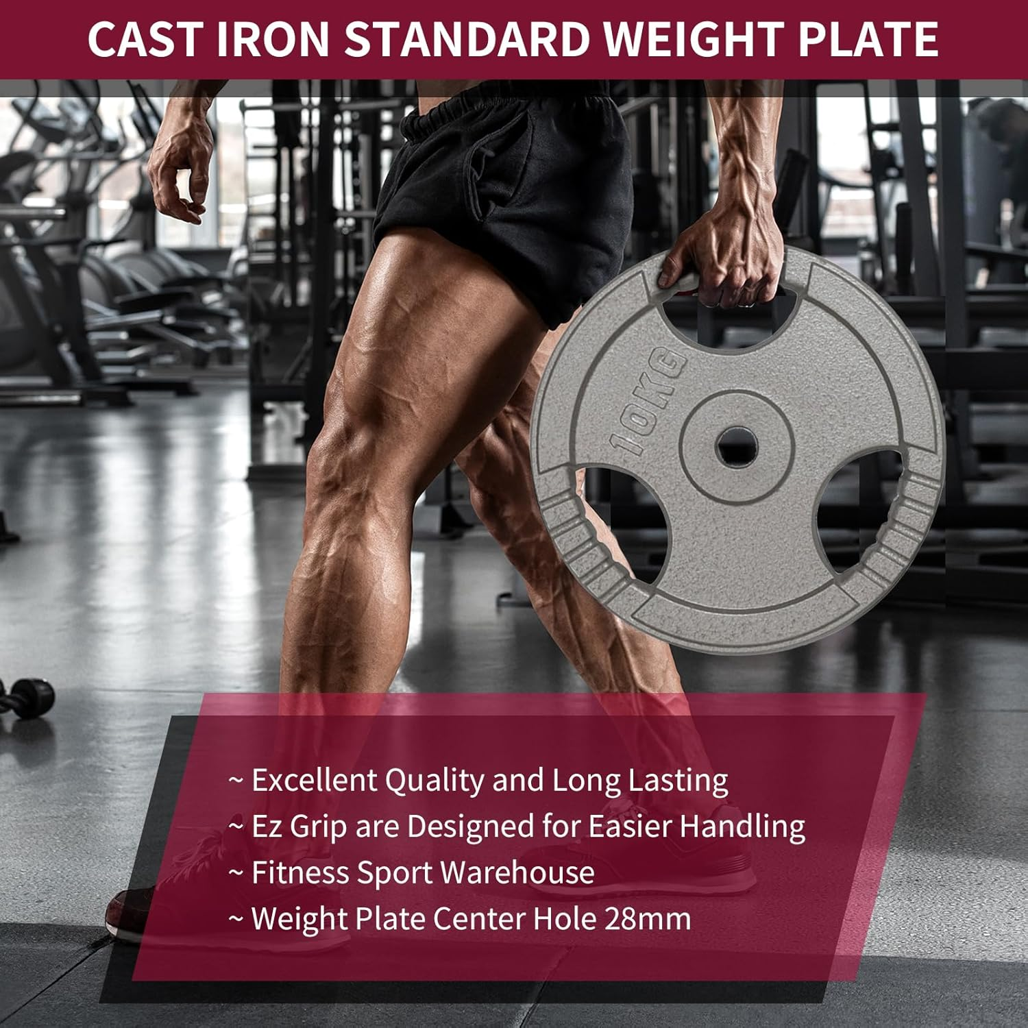 Standard Weight Plates for Adjustable Standard Dumbbell and Standard Barbell - Premium Quality Hammertone Weights Equipment Accessories for Body Building, Weightlifting,Fitness & Sports image number 6