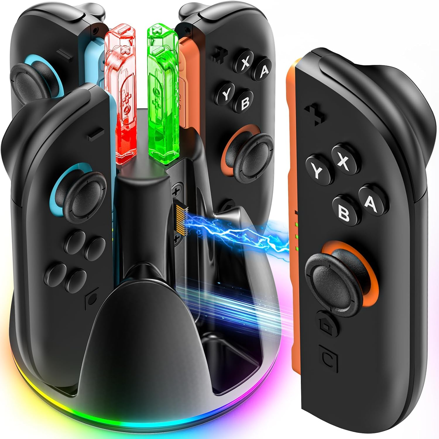 Tokluck Switch 2 Controller Charger with Strong Magnetic for Nintendo Switch 2 Joycon (2025), 4 in 1 Switch 2 Controller Charging Dock with Indicator, Joy Con 2 Fast Charger Dock Accessories Kit image number 3