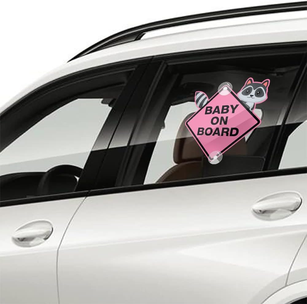 Vesvory 2Pcs Cute Bear Baby on Board Sticker for Cars,Vinyl Decals Funny Kids on Board Sign Baby Safety Warning Car Decal (Pink Bear) image number 4