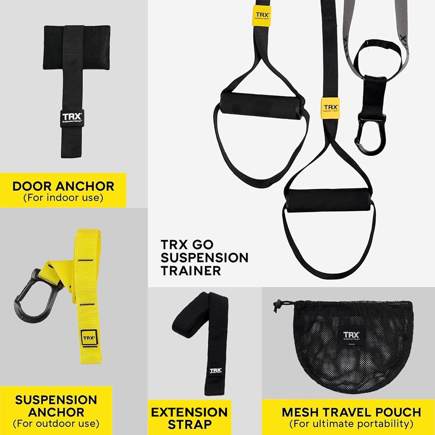 TRX GO Suspension Trainer System: Lightweight & Portable| Full Body Workouts, All Levels & All Goals| Includes Get Started Poster, 2 Workout Guides & Indoor/Outdoor Anchors image number 1