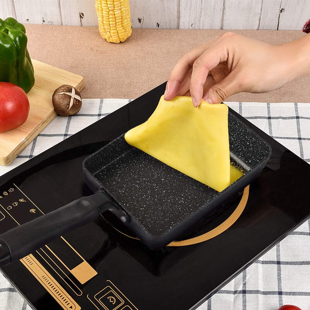 Mylifeunit Non-Stick Omelette Pan, Japanese Rolled Omelet Pan Tamagoyaki Egg Pan (Black) image number 5
