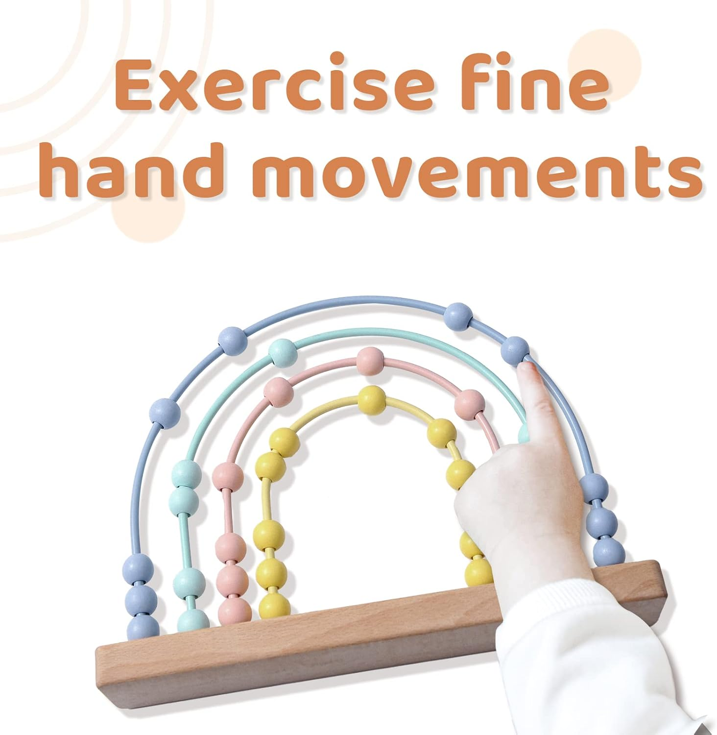 Ibwaae Wooden Rainbow Abacus Beads Counting Toys Kids Early Math Skills Montessori Educational Learning Games for Toddler