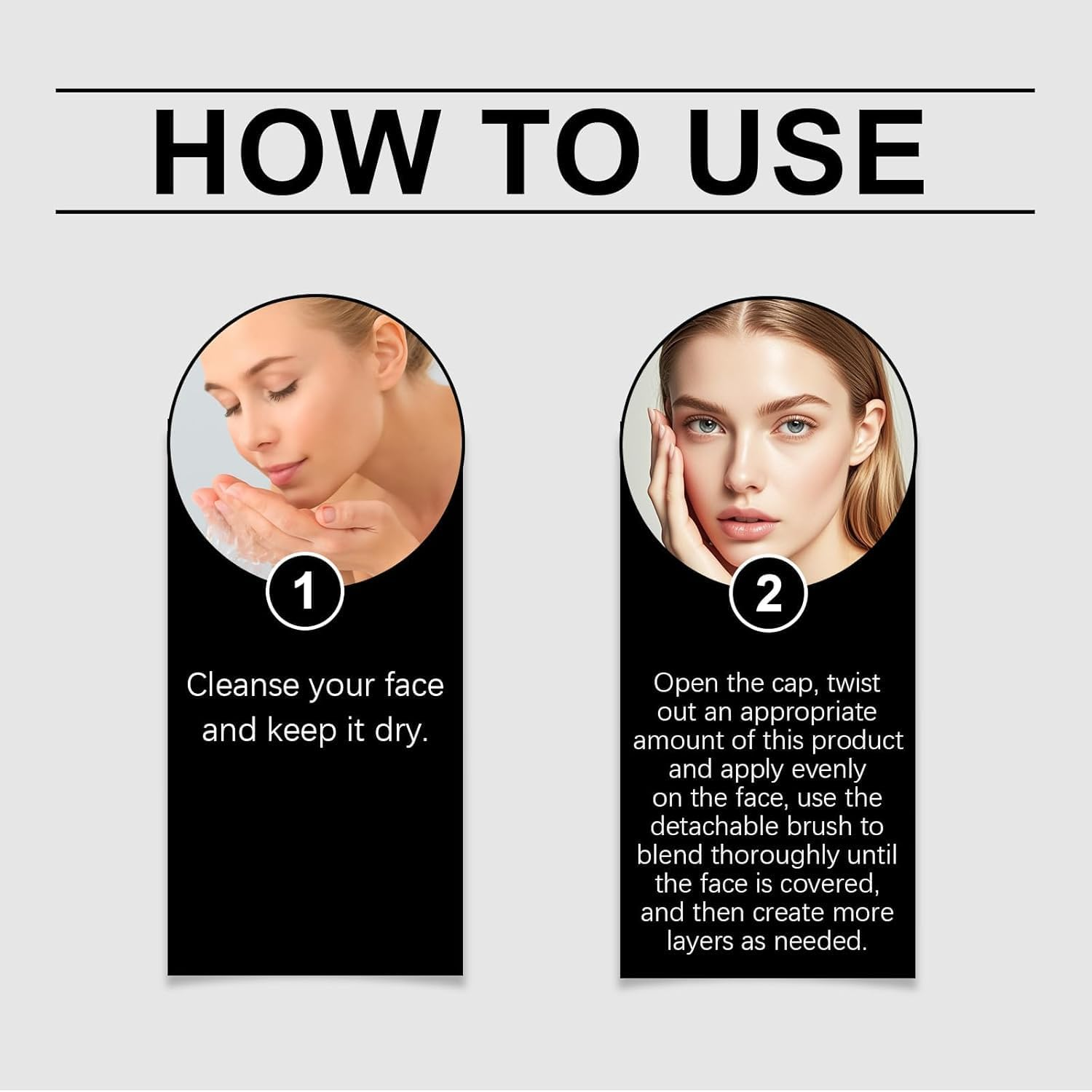 Color Changing Foundation Stick with Brush - Double-Headed Lightweight Hydrating Full Coverage Cream for All Skin Types (Medium) image number 6