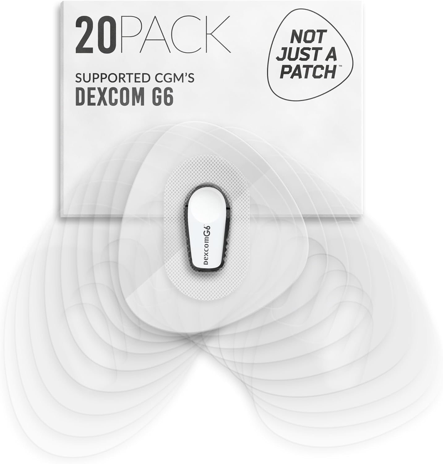 NOT JUST a PATCH CGM Sensor Patches for Dexcom G6 (20 Pack) - Durable Protection for 10-14 Days - Clear Transparent Pre-Cut Dexcom G6 Adhesive Patches image number 3