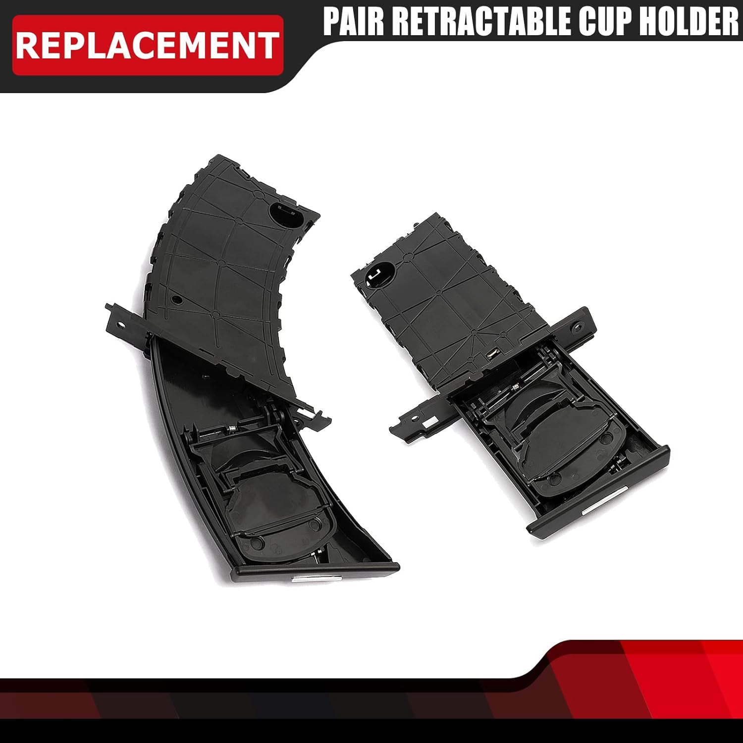 Pair Retractable Cup Holder Left&Right Side Compatible with BMW 3 Series E90 E91 E92 E93 323I 325I 325Xi 328I 328Xi 330I 330Xi 335D 335I 335Is 335Xi M3 2006-2013 Replaces 51459173463 51459173469 Black image number 1