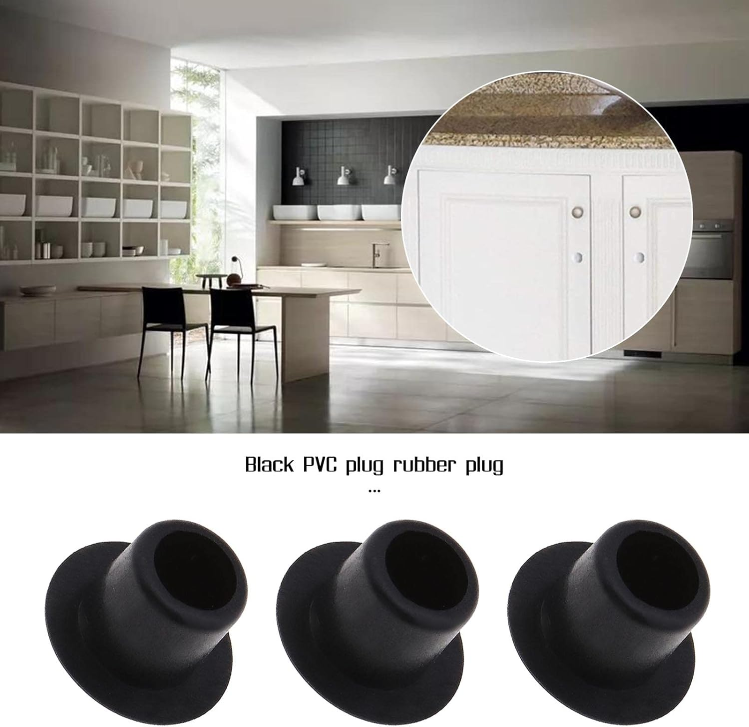 SING F LTD 50Pcs Drill Hole Cover Caps 10Mm Hole Plugs Push-In Type Hole Drilling Cover Plugs Blanking End Caps for Wardrobes Cupboards Cabinets Shelves Bookcase Furniture image number 4