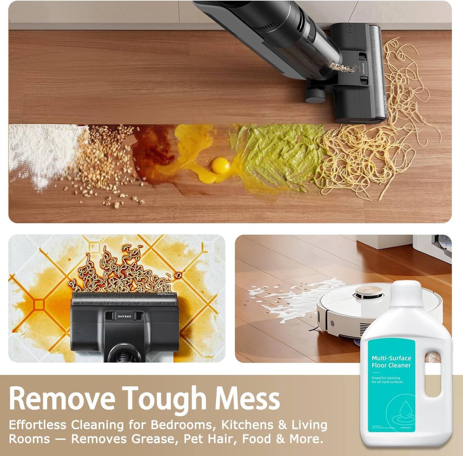 Floor Cleaning Solution Compatible with Dreame Vacuum Floor Cleaner Solution, Residue & Streak Free, Suitable for All Robot Vacuum Multi-Surface Cleaner, Wet Dry Vacuum Cleaner Detergent 1L image number 5