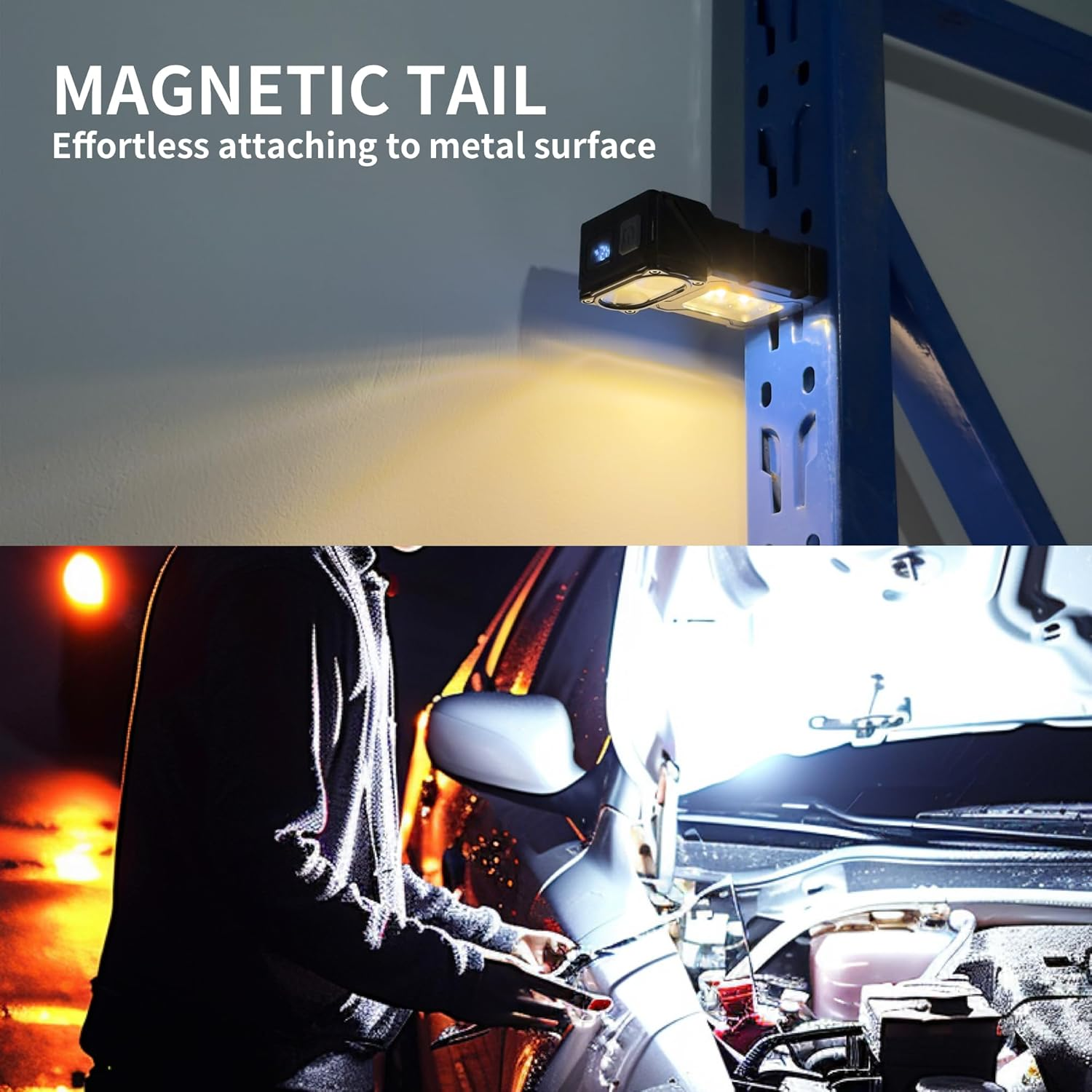 WARSUN DC08 Swivial LED Flashlight Rechargeable, 800 Lumens Mini Work Lihgt, Small EDC Flashlight Clip on with Back Clip, Magnetic Flashlight, for Emergency, Walk Dog, Working, Hiking, Camping image number 5