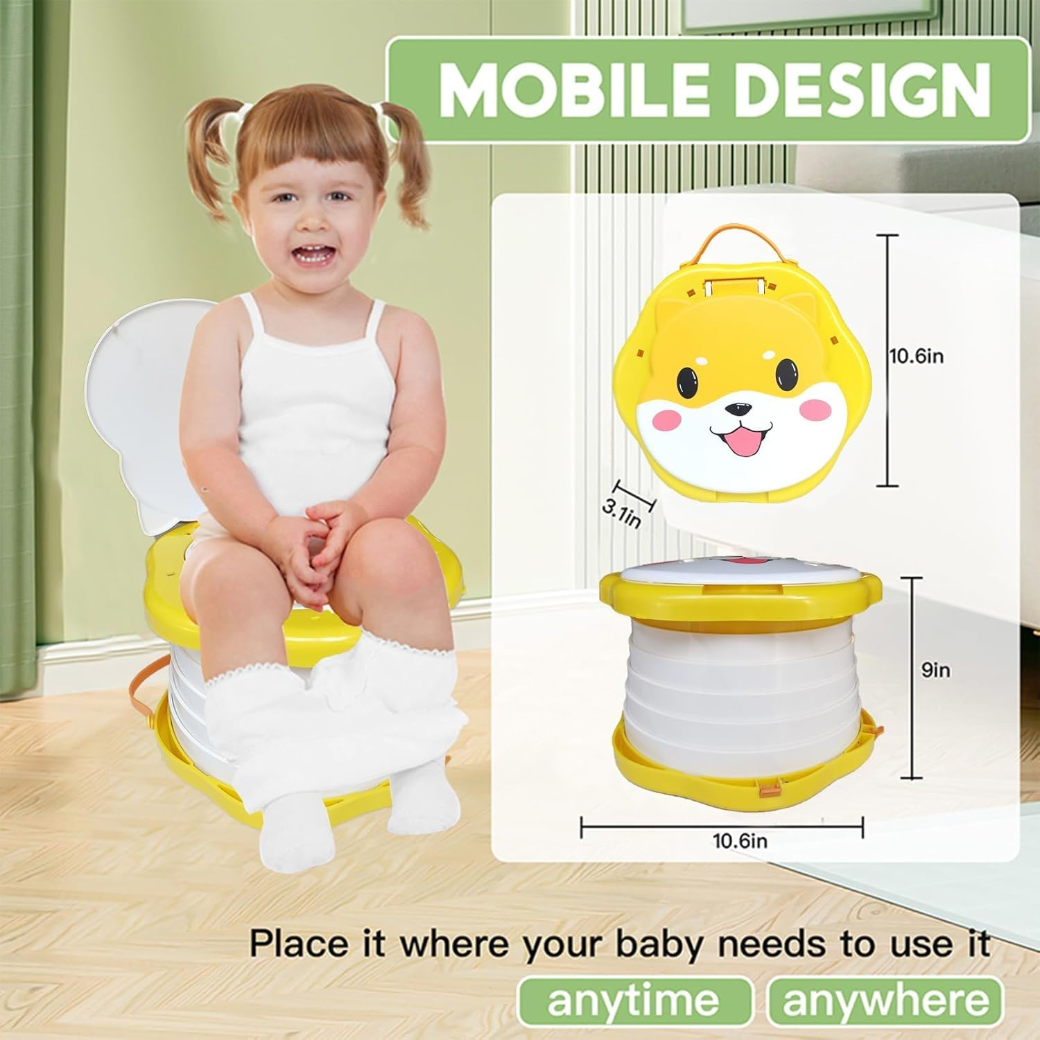 Toddler Travel Potty,Kids Portable Potty,Applicable to Travel,Camping, Outdoor, Indoor,With 45 Potty Bags,Cartoon Design, Children Will like It More image number 4