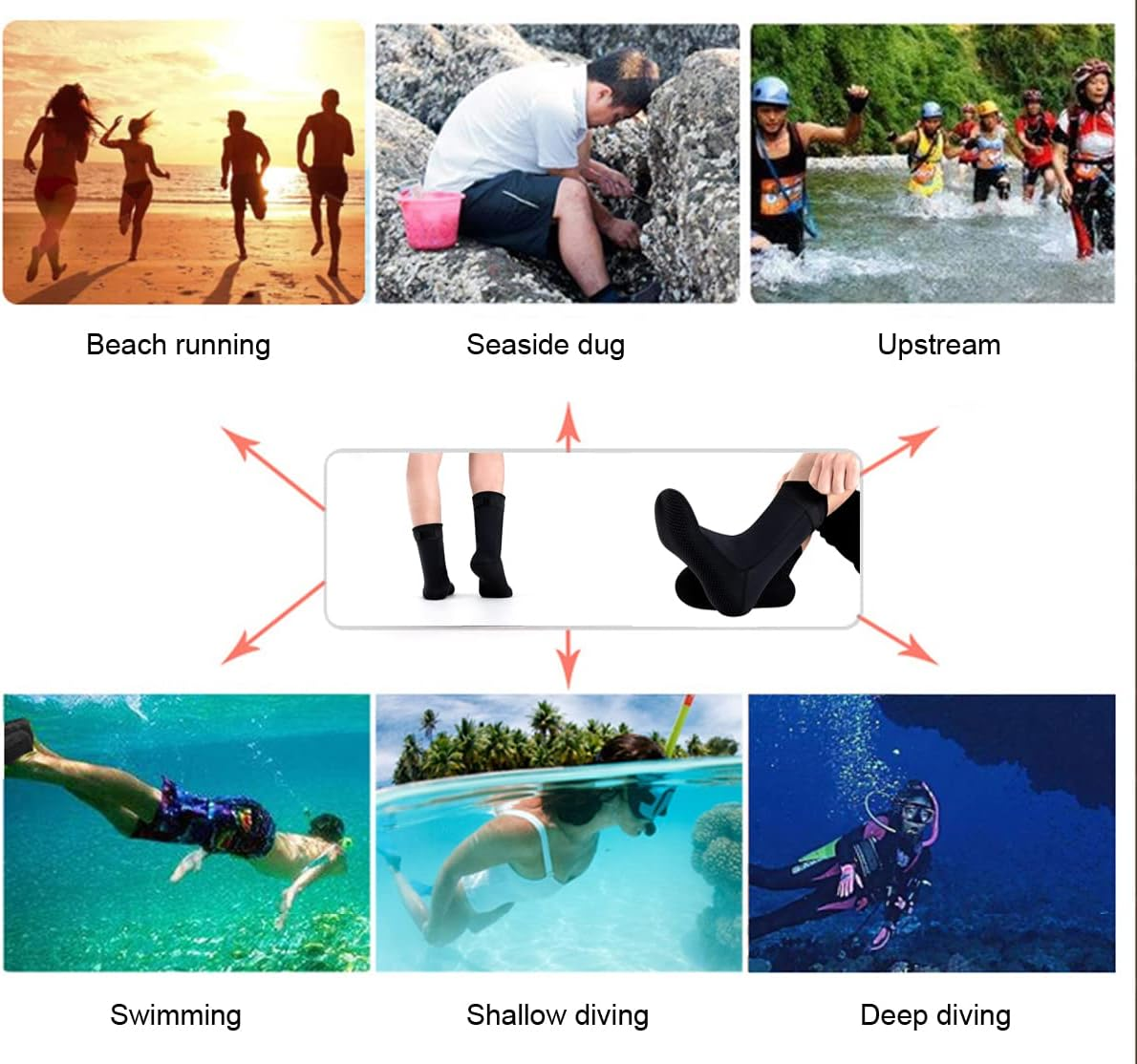 Diving Socks, 3MM Neoprene Socks Surf Booties Dive Booties Dive Boots image number 1