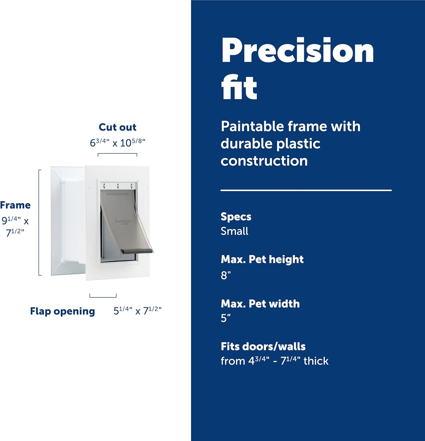 Petsafe Never Rust Wall Entry Pet Door - Telescoping Frame - Insulates Better than Metal Doors, Energy Efficient Cat & Dog Door - Interior & Exterior Walls, Weatherproof, Easy to Install & Clean - S image number 2