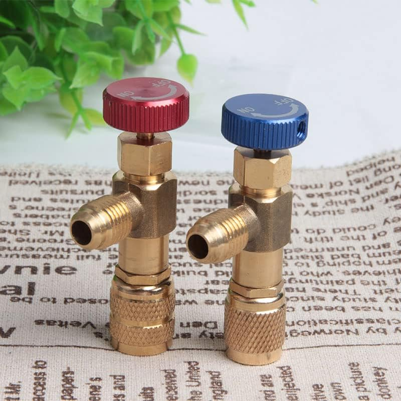 2Pcs Multifunctional R22/R410A Refrigeration Charging Adapter,Air Conditioning Charging Valve 1/4" SAE Male to 5/16"SAE Famale Safety Adaptor image number 4