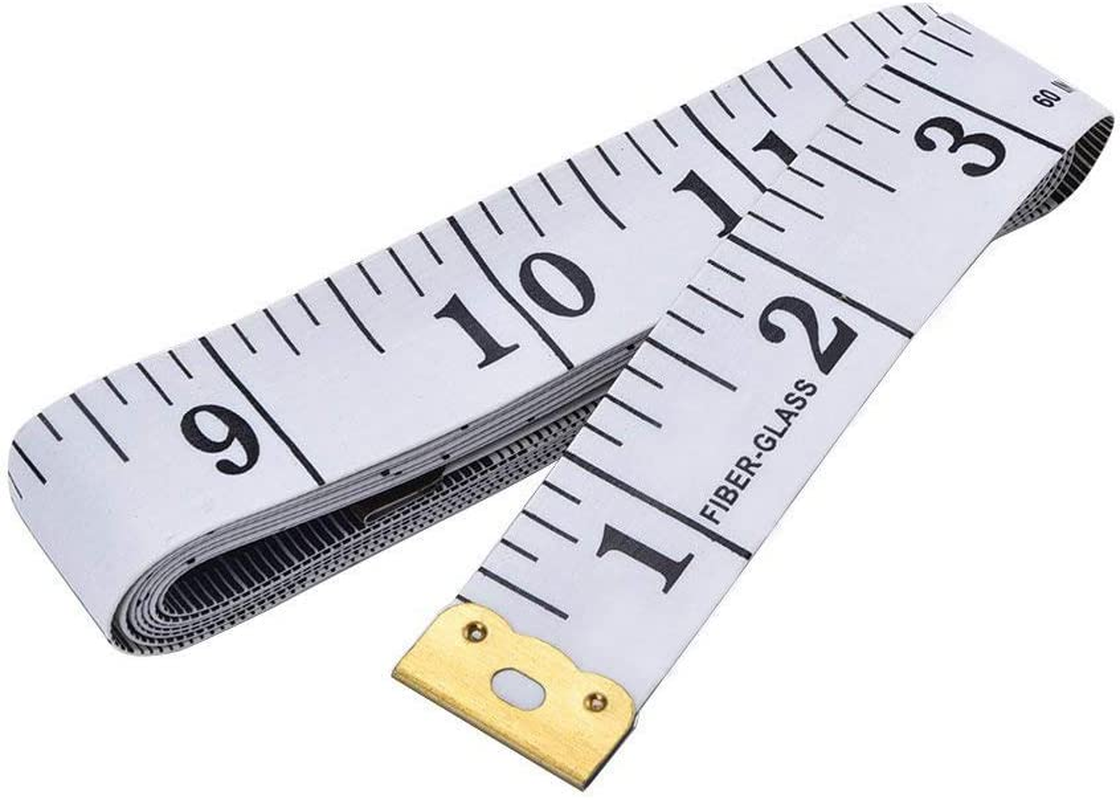 U-Horizon 60 Inch 150Cm Soft Tape Measure for Sewing Tailor Flexible Cloth Ruler Body Size Measurement, White