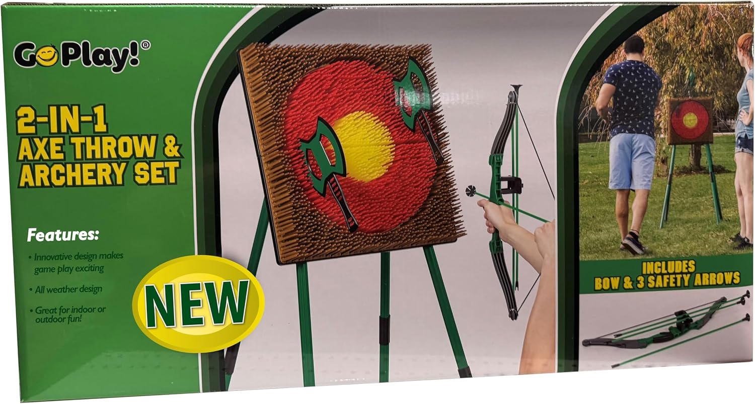 Go Play! 2 in 1 Axe Throw and Archery Set Game. Family Friendly Fun, Lightweight & Easy to Set Up, Suitable for Ages 8 + image number 5
