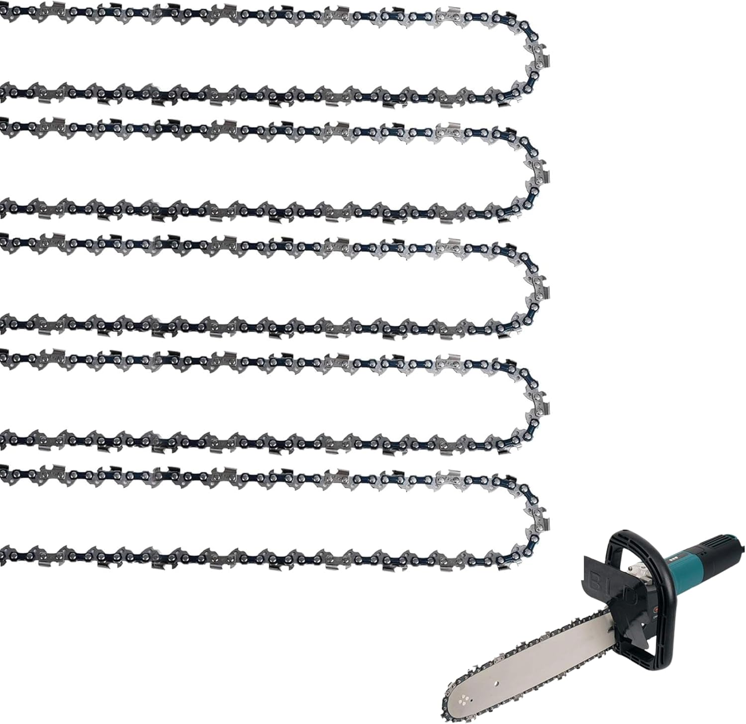 5 Pack 16 Inch Bar and Chain Combo,56 Drive Links,050" Gauge, 3/8" Pitch Replacement Chains,Small Felling Pruning Saw Chain,Garden Saw Chain,Mini Electric Chain Saw,Chainsaw Chain image number 3
