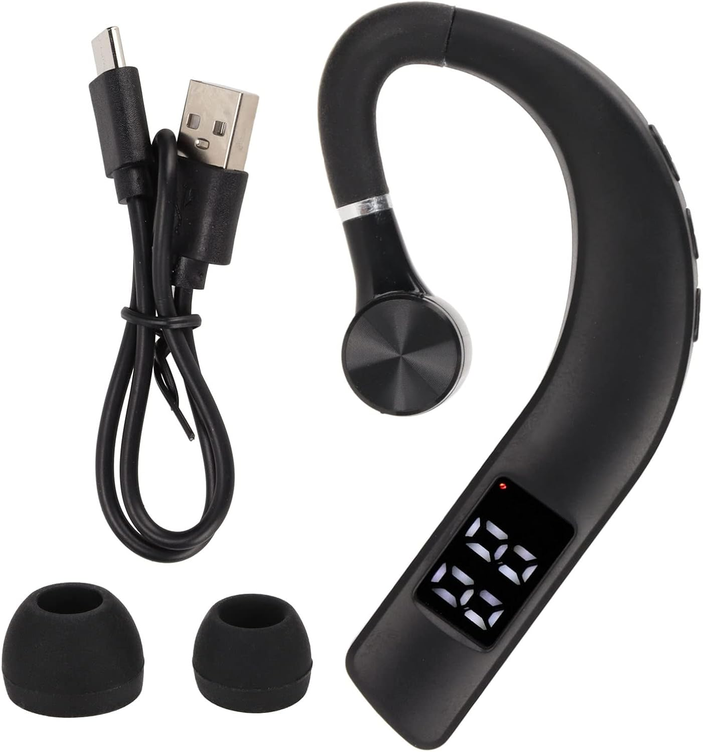 ASHATA Bluetooth Earphones for Mobile Phone, Single Ear IPX5 Waterproof Bluetooth 5.2 Headphones, 180 Degree Rotating Ear Hook Headphones for Sports, Running, Driving, Business image number 2