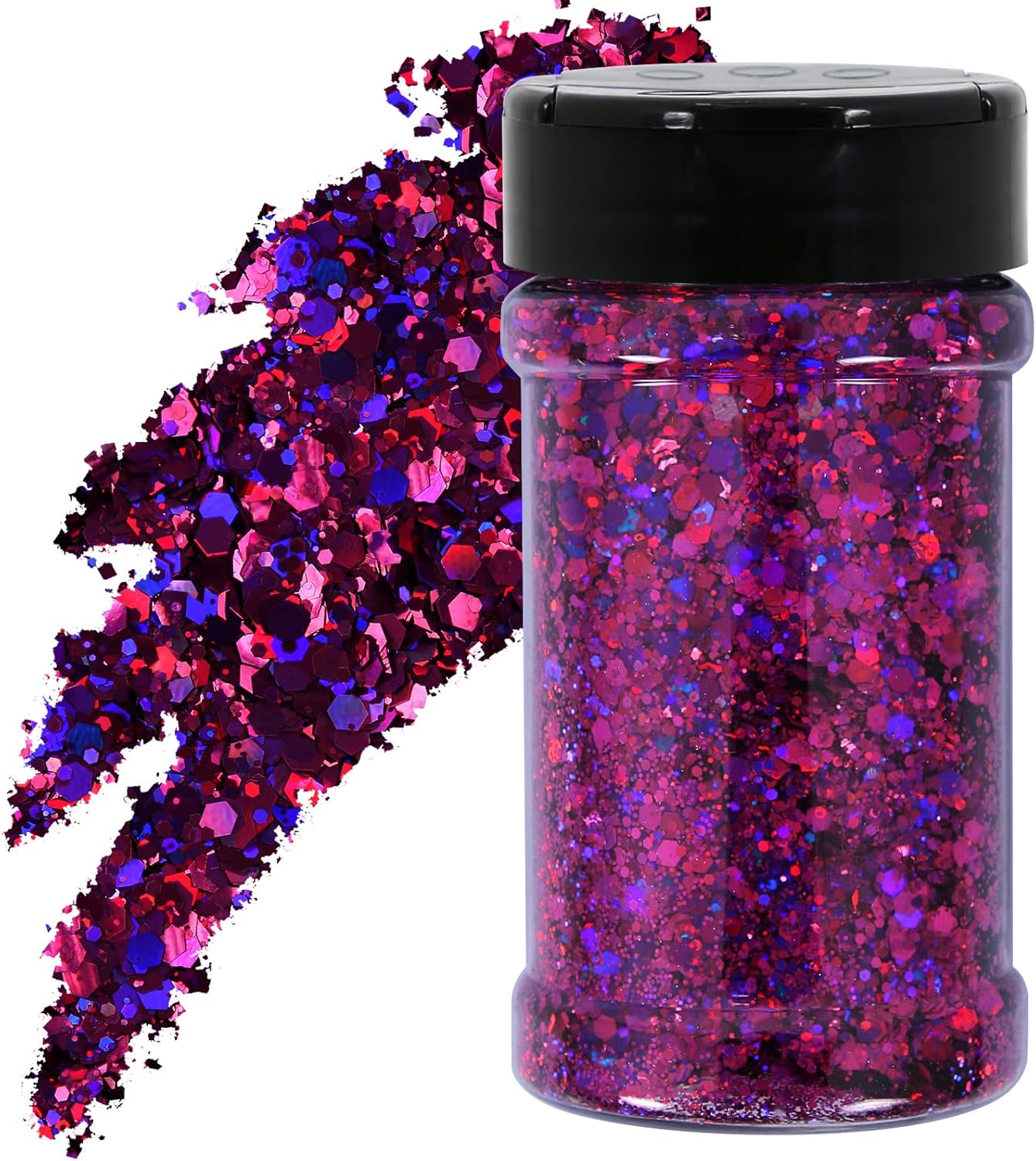 TORC 4 OZ Silver Holographic Glitter 4 Ounce Mix Chunky Glitter Bulk for Resin Craft Cosmetic Art Festival Decoration