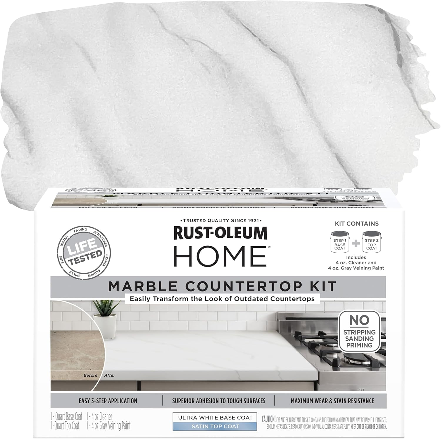 Rust-Oleum 384964 Home Marble Countertop Coating Kit, White image number 1