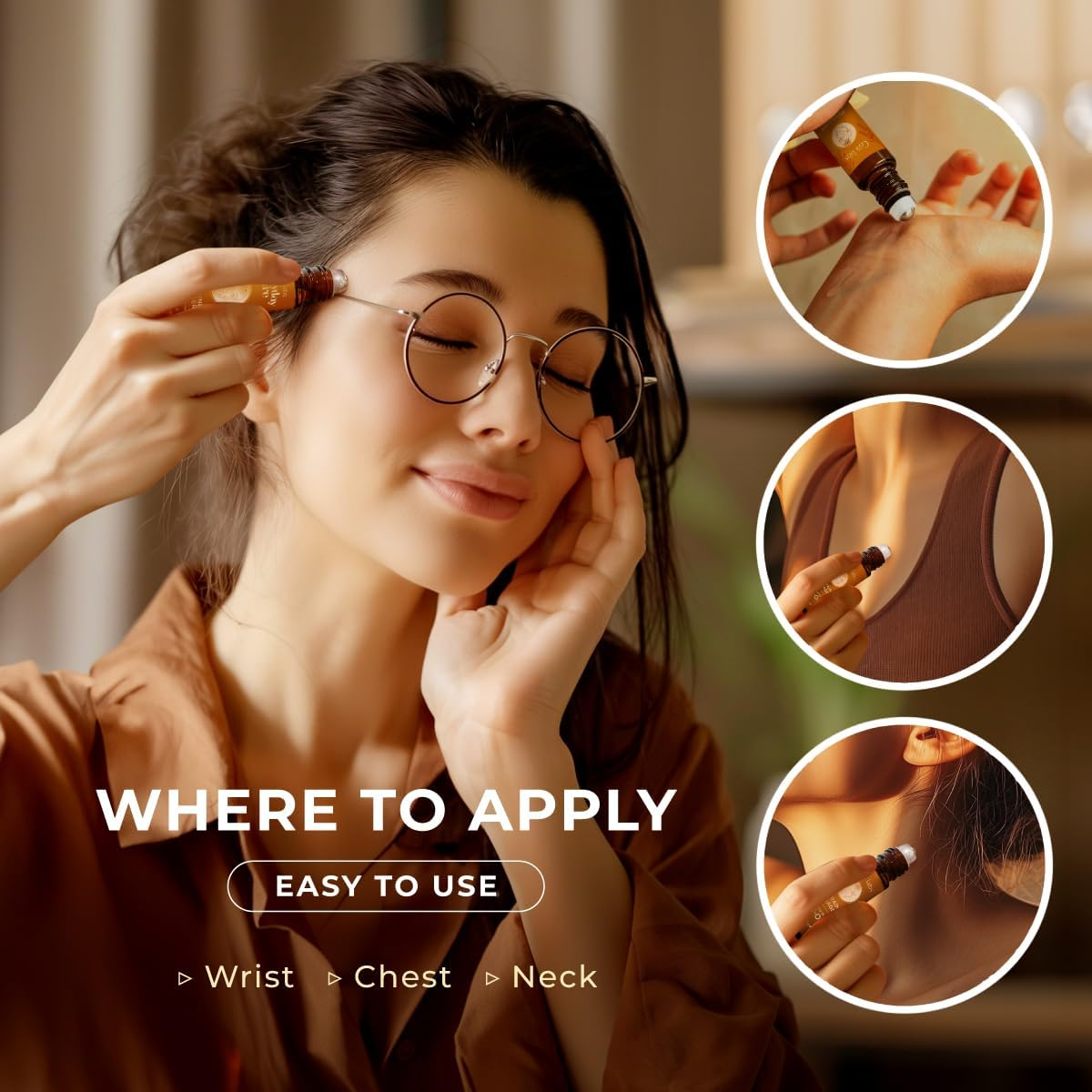 Gya Labs Migraine Essential Oil Roll on - Natural Migraine Relief Stick Roller, Fast Comfort for Head Tension, Blend with Peppermint Oil, Self Care Relaxing Gifts for Women (10Ml)