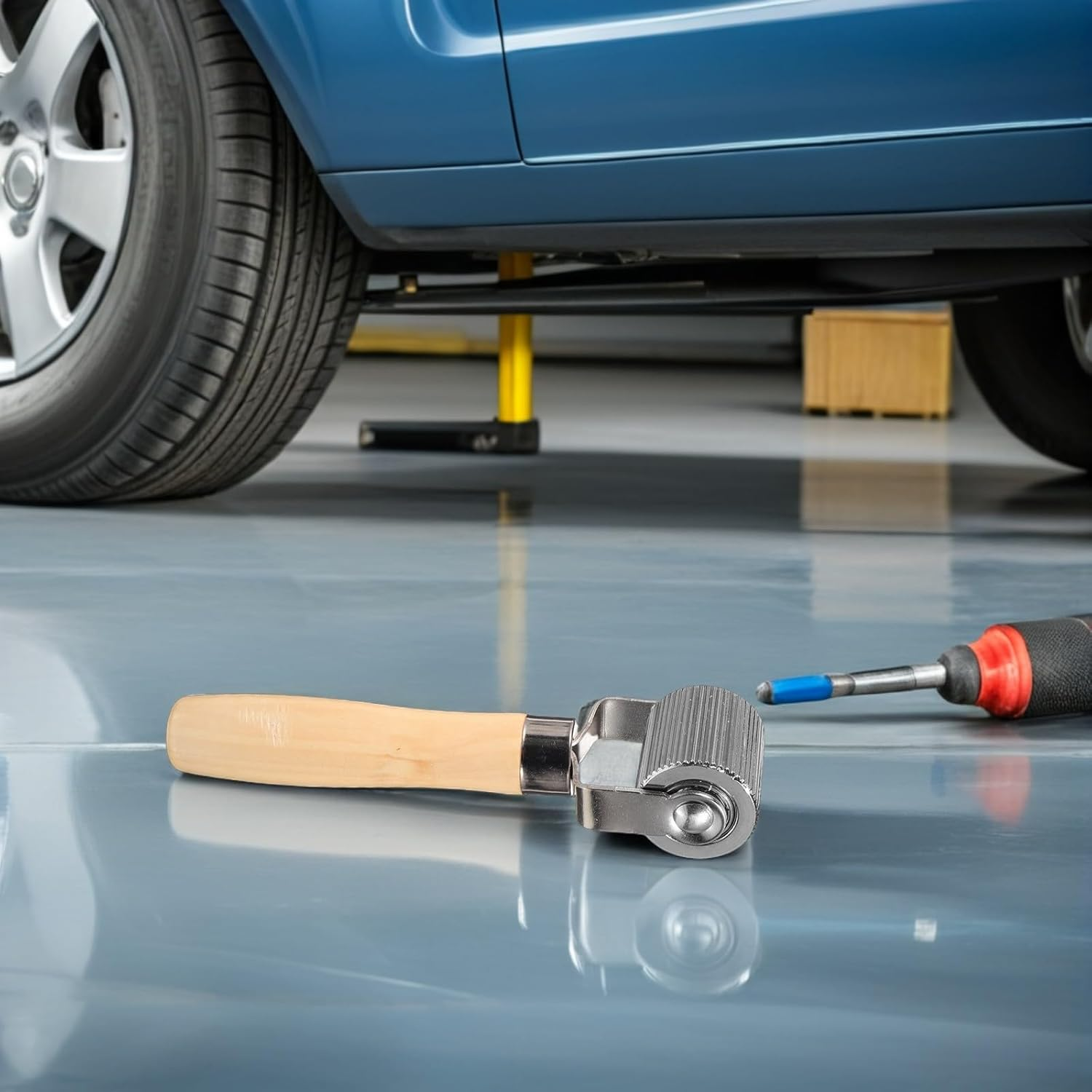 PLAFOPE Metal Tire Repair Roller Tool 44Mm with Bearings for Car and Motorcycle Sound Deadening, Noise Reduction and Seamless Tire Patch Application Tool for Automotive Maintenance