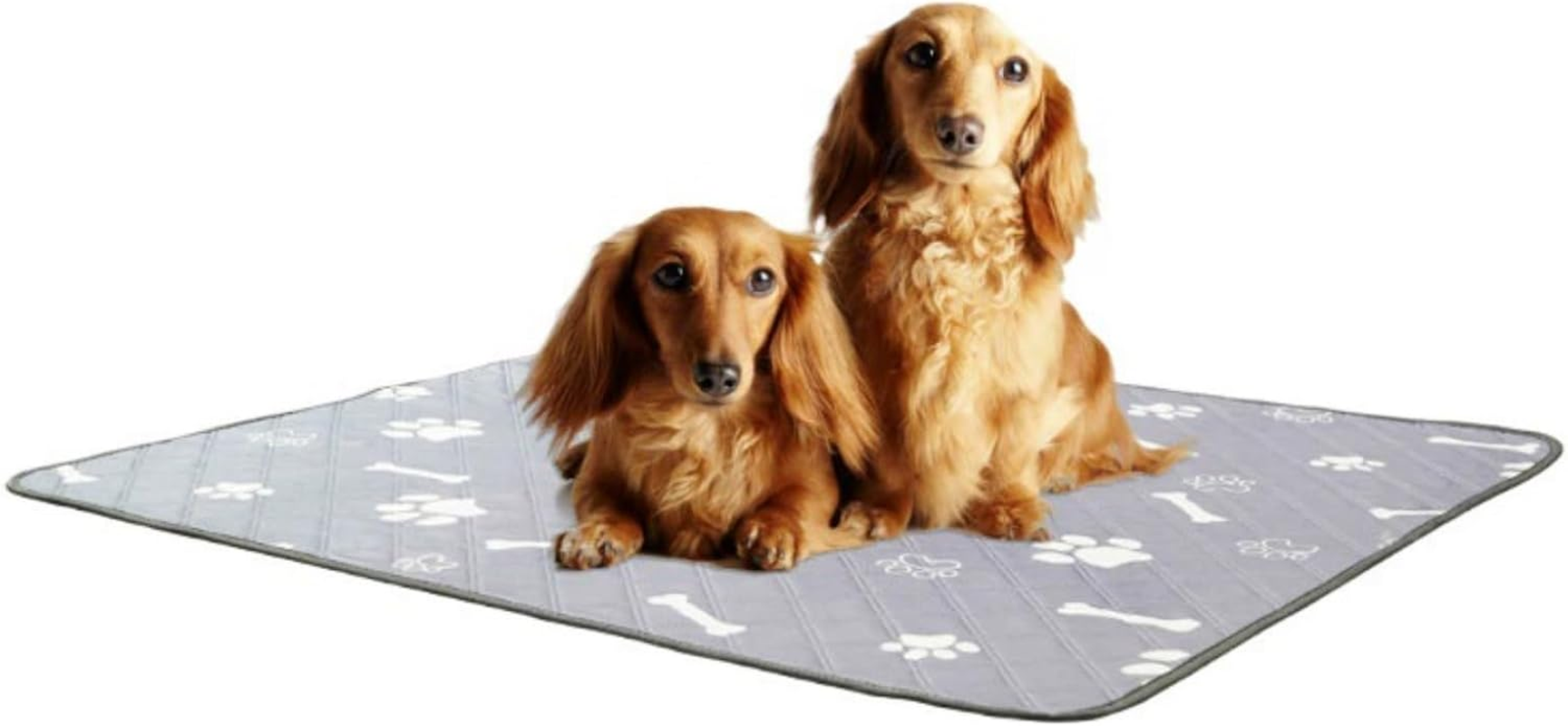 Washable Pee Pads for Dogs, 2 Pack Reusable Puppy Pads Super Absorbent Leakproof Dog Training Pads, Non-Slip Wee Wee Pads for Crate, Floor, Potty Pads Feeding Mat Dog Pee (Grey, L) image number 6