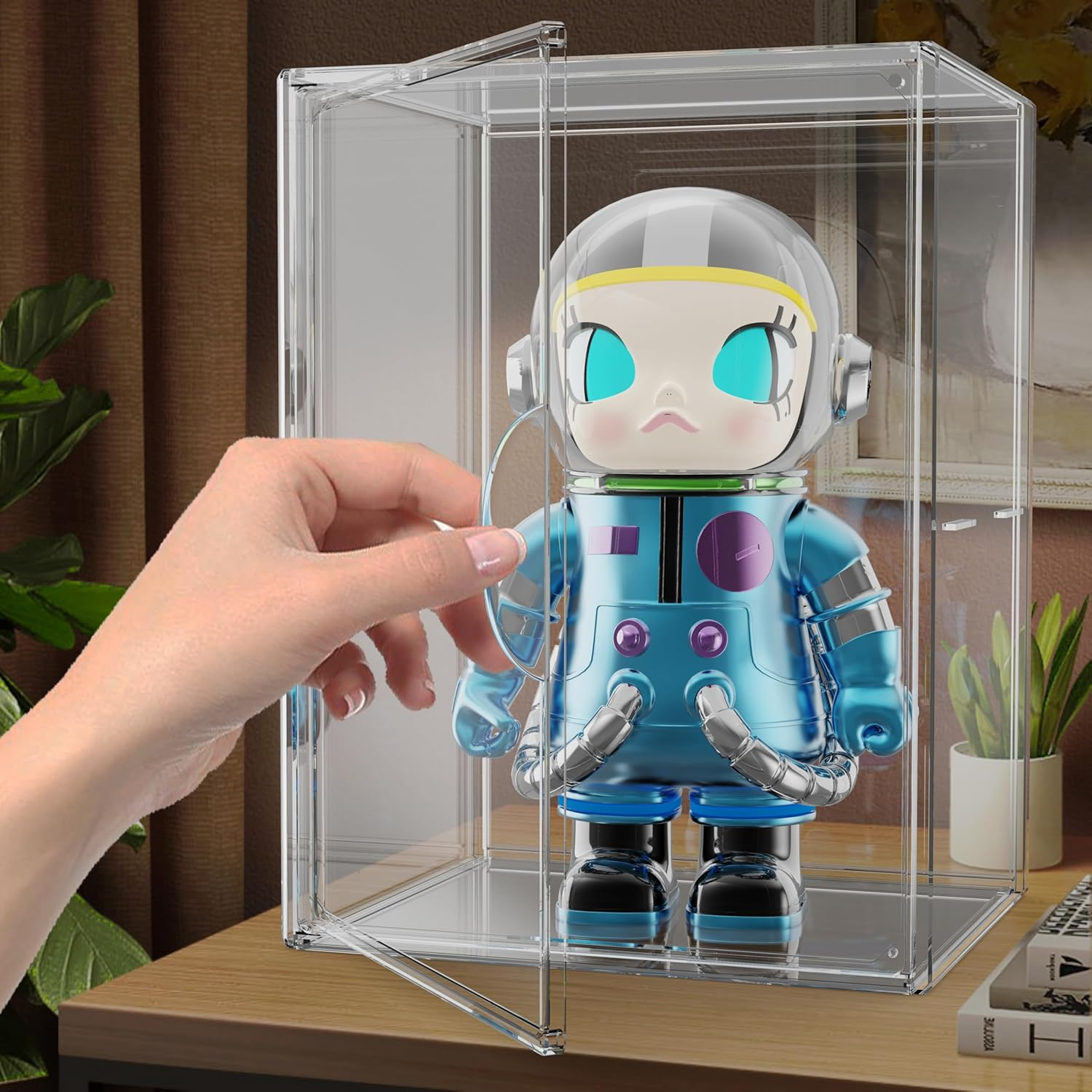 Acrylic Display Case for Collectibles, Stackable Clear Acrylic Display Box, Handbag Storage with Movable Panels for Figure,Toys, Sports Memorabilia, Handbag Organizer, Books image number 1