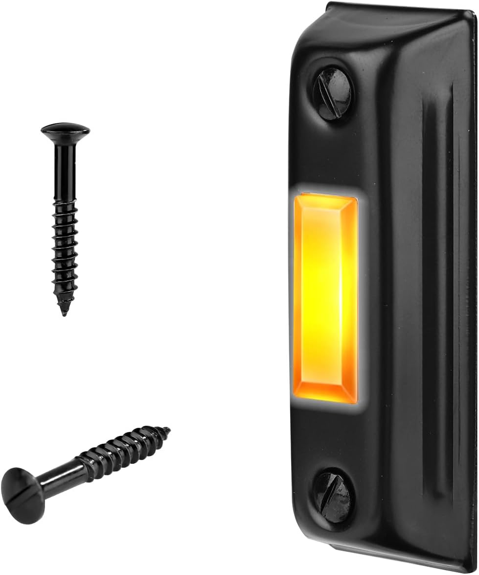 Lighted Doorbell Push Button, Metal Door Bell Button Wired with Screws Wall Mounted Doorbell Switch Door Chime Button Doorbell Button Replacement for Most Doorbell Door Chime (Yellow Light) image number 6