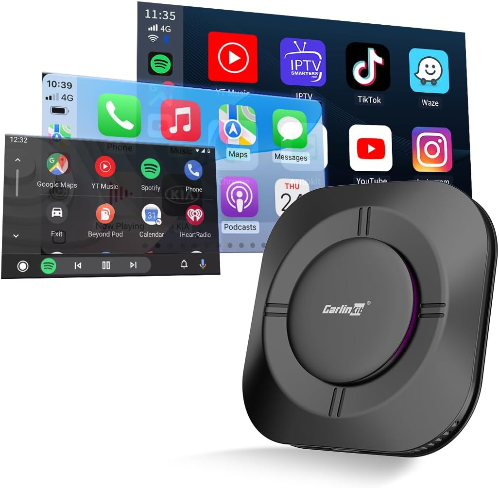 Carlinkit Aibox-Plus Android 13.0 Adapter, 8+128GB Standalone System, Wireless Carplay and Android Car, 3-In-1 Multimedia Box for Cars with Wired Carplay image number 3