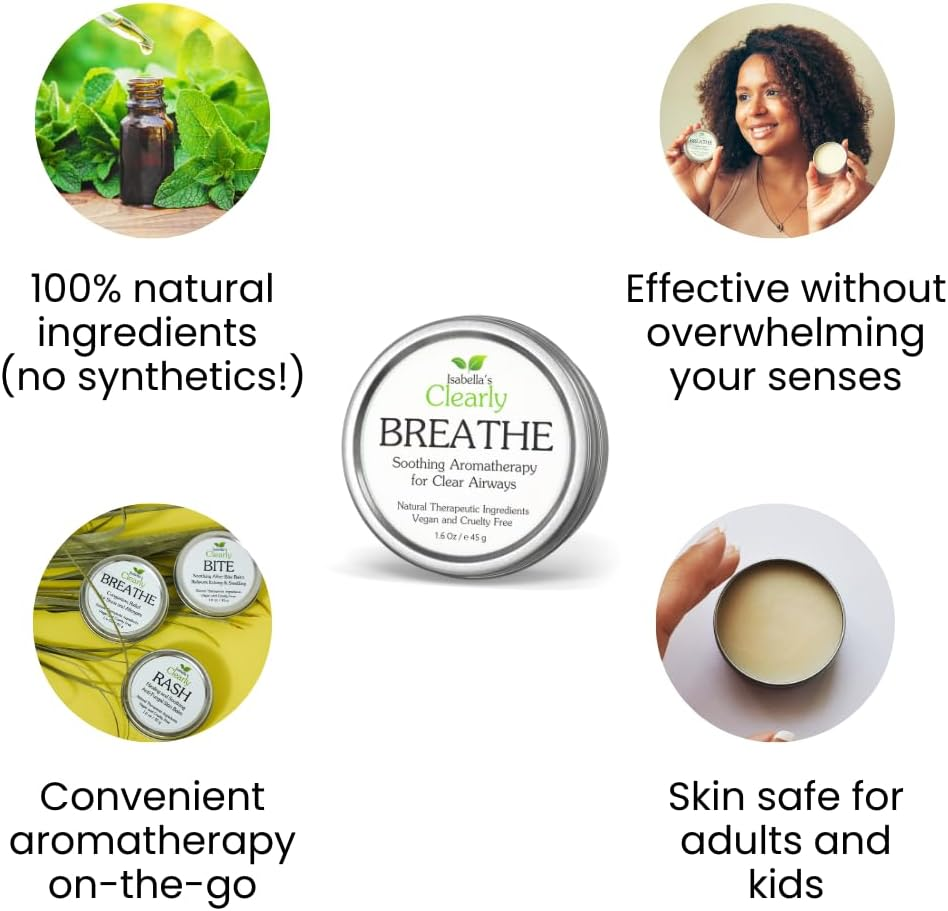 Isabella'S Clearly BREATHE Aromatherapy Chest Balm | Natural Essential Oil Rub with Eucalyptus, Peppermint & Chamomile | Plant-Based, Vegan & Cruelty-Free | Made in USA image number 6