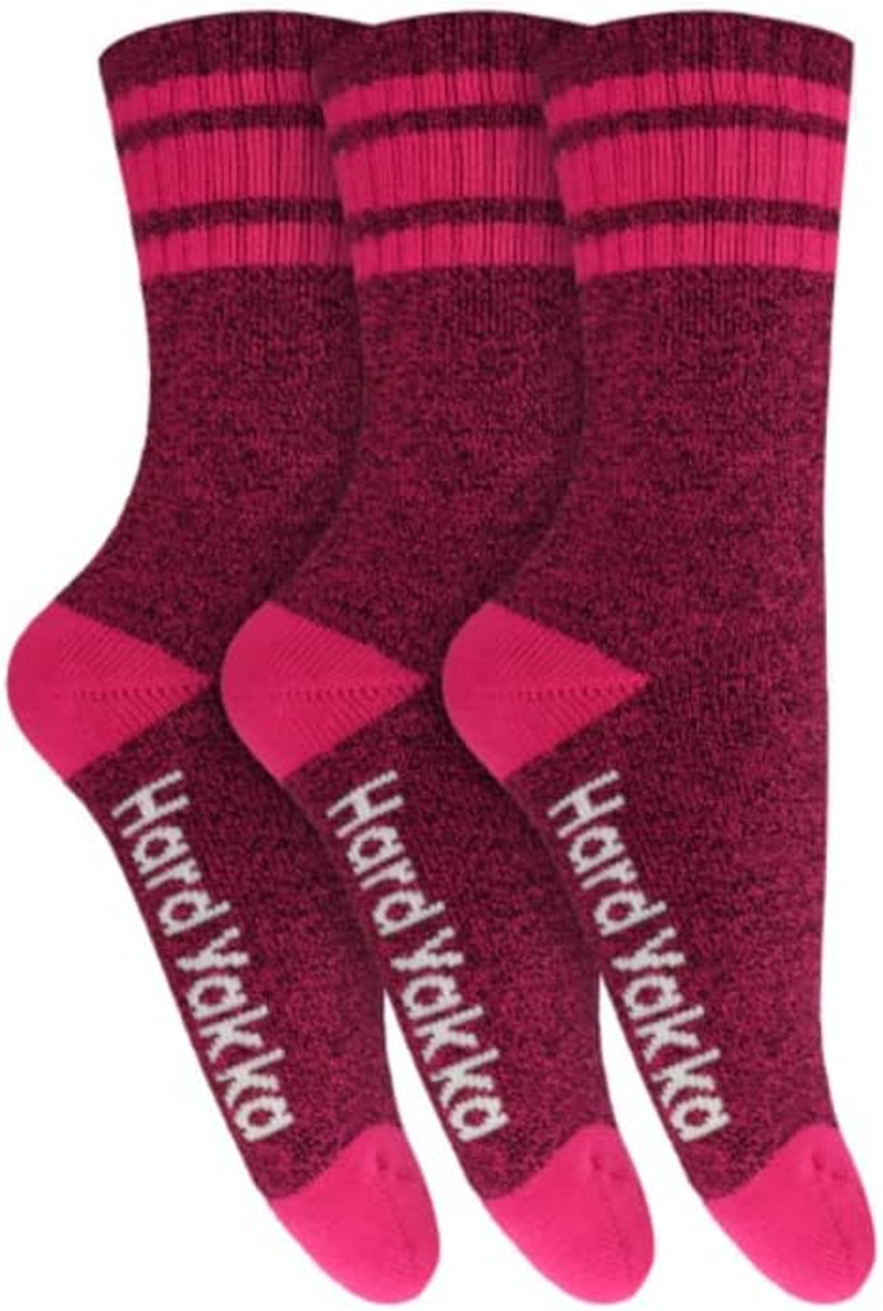 Hard Yakka Women'S Bamboo Socks - Black/Pink image number 4