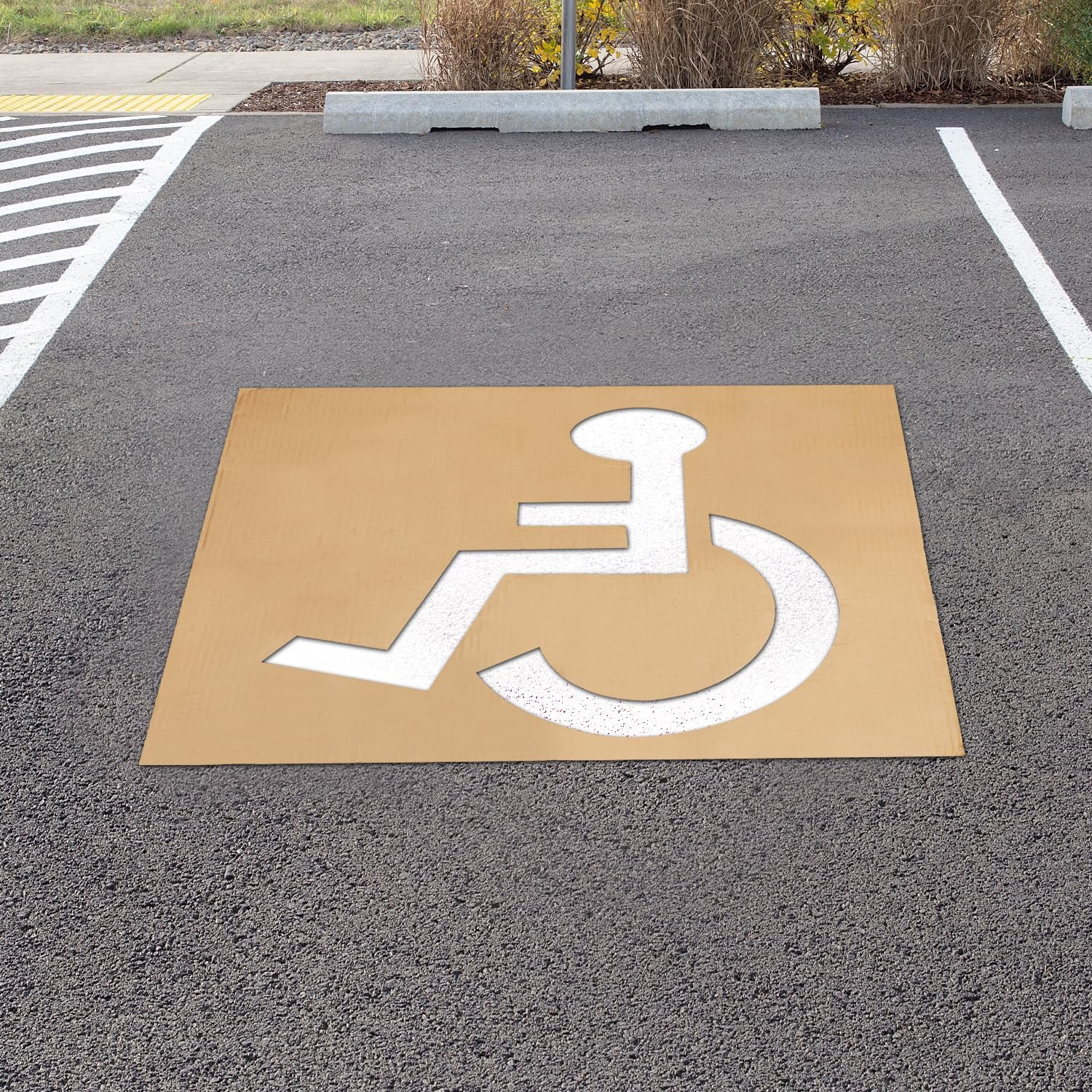 Handicap Stencil for Parking, 31.5X25.2In Reusable Parking Lot Template Handicapped Signs for Parking Lot Garage Pavement Stencils for Painting image number 3