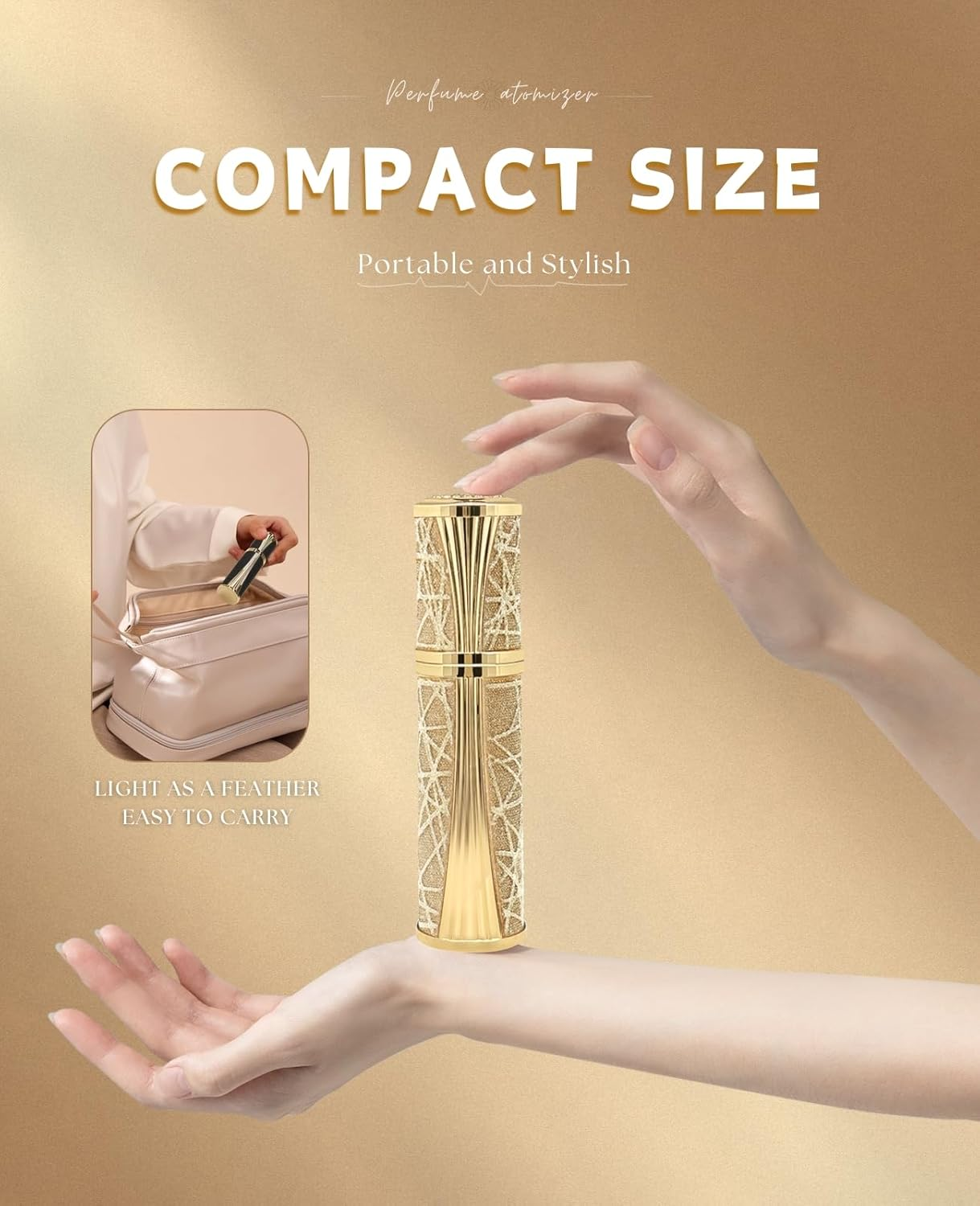 ASADAYS Perfume Atomiser - New Shell - Travel Bottle Refillable Bottom Spray Bottle Mini Size Luxury Fashion Shiny 5Ml Filled Leakproof Portable Airplane (Custom Made, Mint Whisper) image number 5