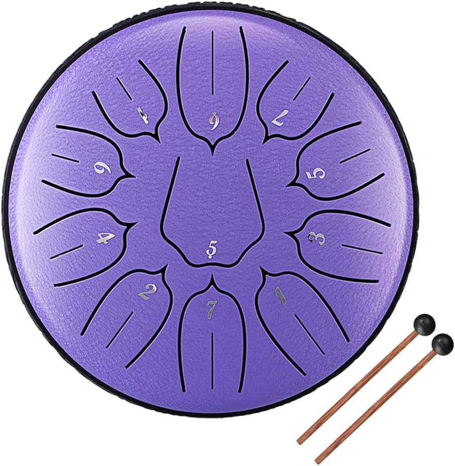 Yasao 6 Inch 11-Tone Steel Tongue Drum Hand Pan Drums with Drumsticks Percussion Musical Instruments image number 1