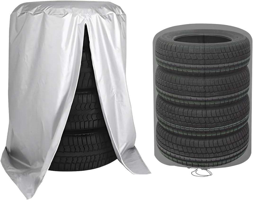 JNNJ Waterproof Tyre Storage Bag, Car Tyre Covers for Storage, Anti-Dust Storage Bag for Car Tyres, 210D Car Wheel Bags, Tyre Cover, Car Accessories (Black)
