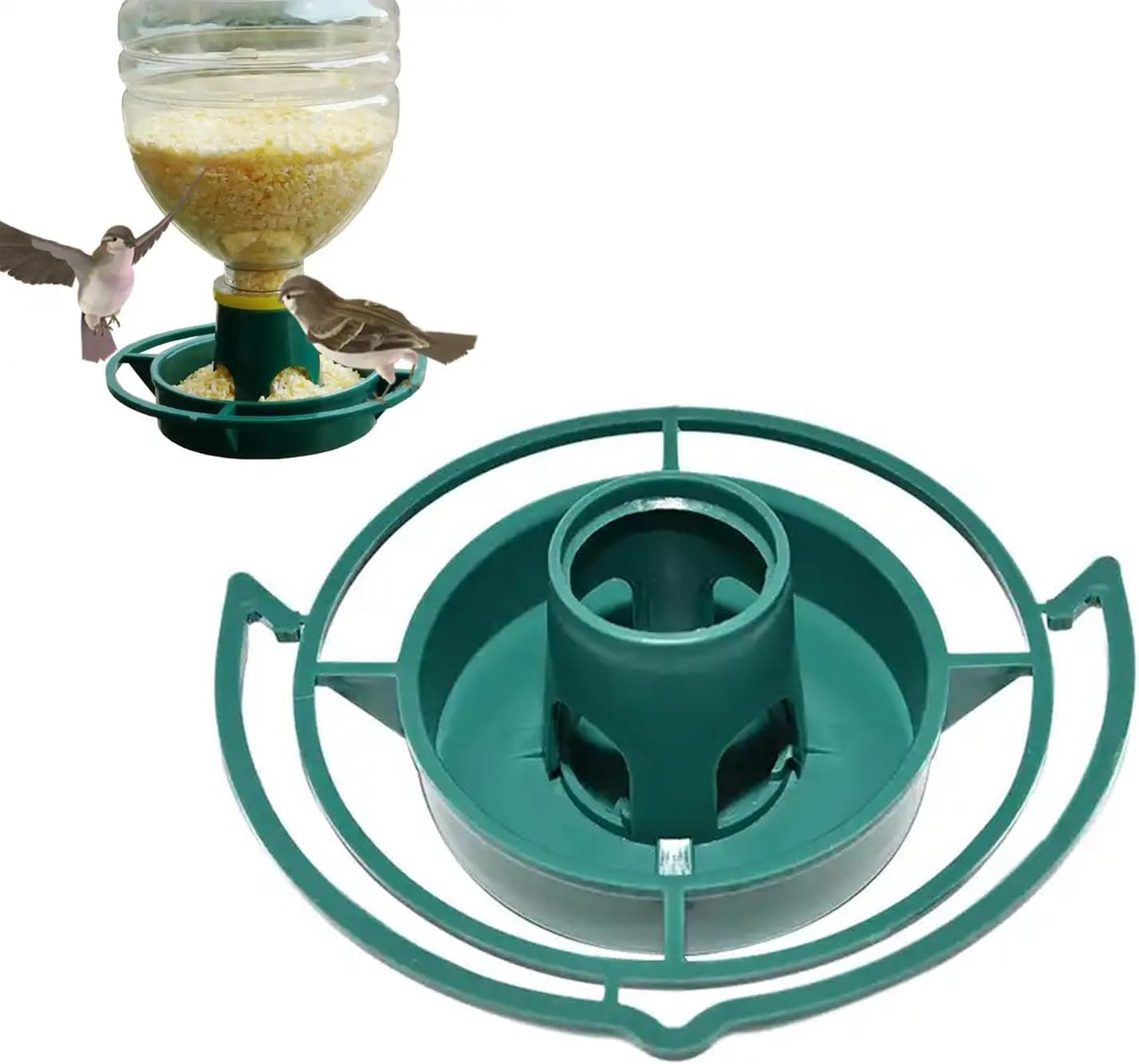 Yharnamite Wild Bird Feeders, Garden Hanging Bird Feeder, Refillable Bottle Top Bird Feeder for Parrots, Lovebirds, Budgies image number 1