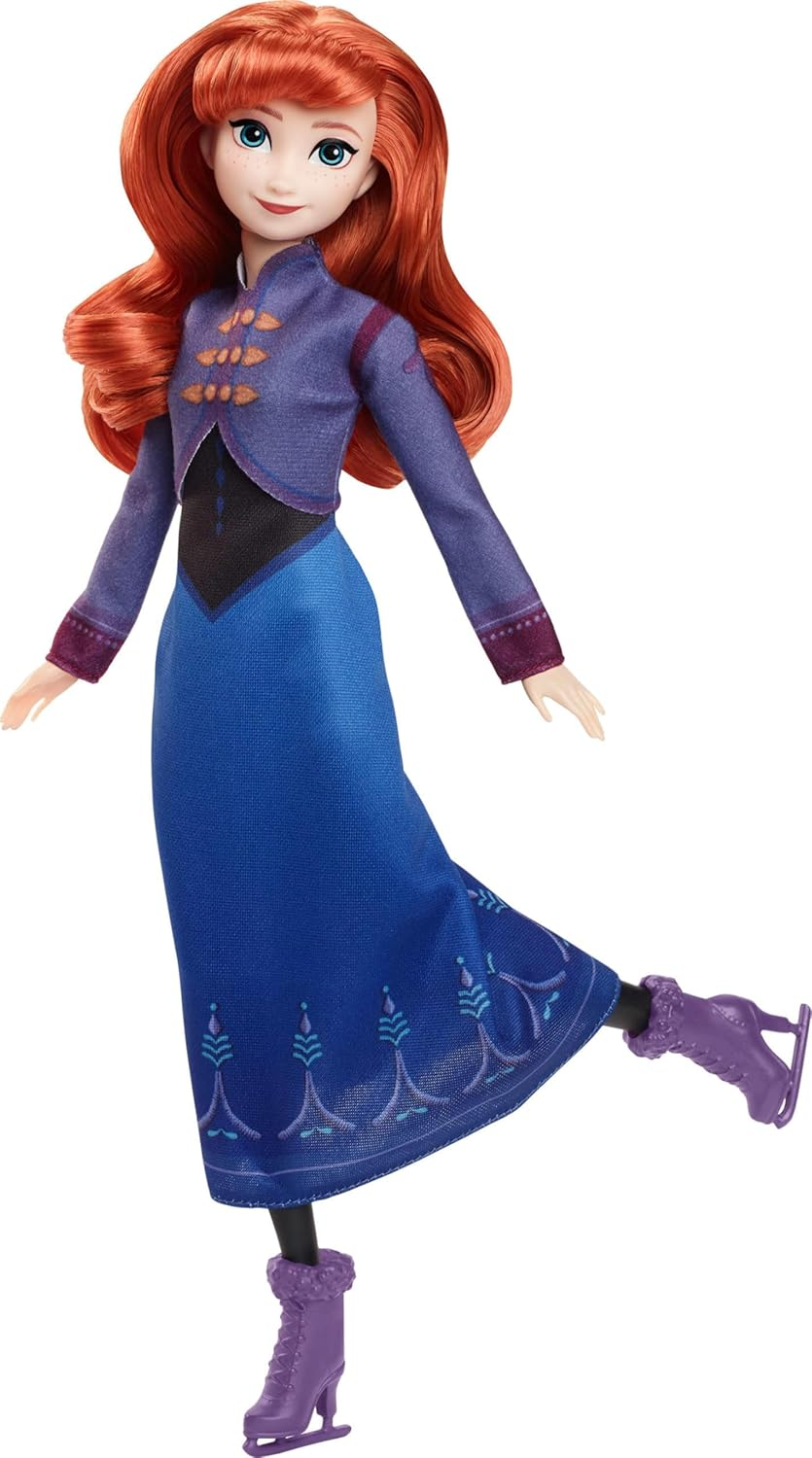 Mattel Disney Frozen Anna Fashion Doll & Accessories, Ice-Skating Look with Removable Dress & Skates plus 1 Pair of Shoes, Inspired by Frozen: Winter Festival​​​