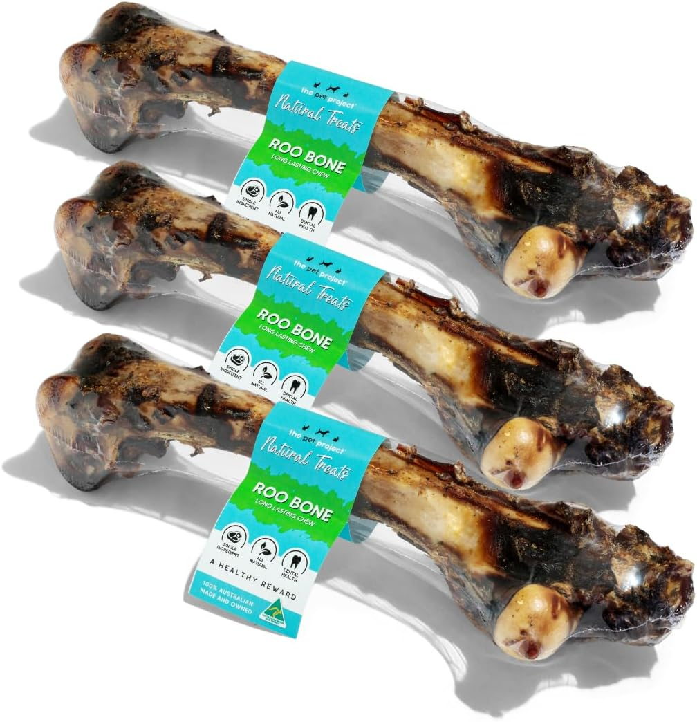 The Pet Project Kangaroo Femur Bones for Dogs &ndash; Natural Australian Dog Chew Treats for Dental Health, Long-Lasting, 3 Pack image number 1