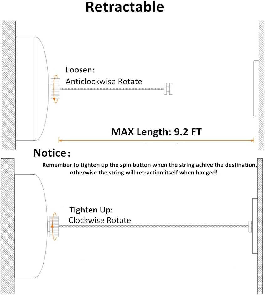 Besy Retractable Clothesline SUS304 Stainless Steel Clothes Dryer with Adjustable Stainless Steel Rope String Hotel Style Heavy Duty,9.2 Feets,Golden Finish, round Style image number 5
