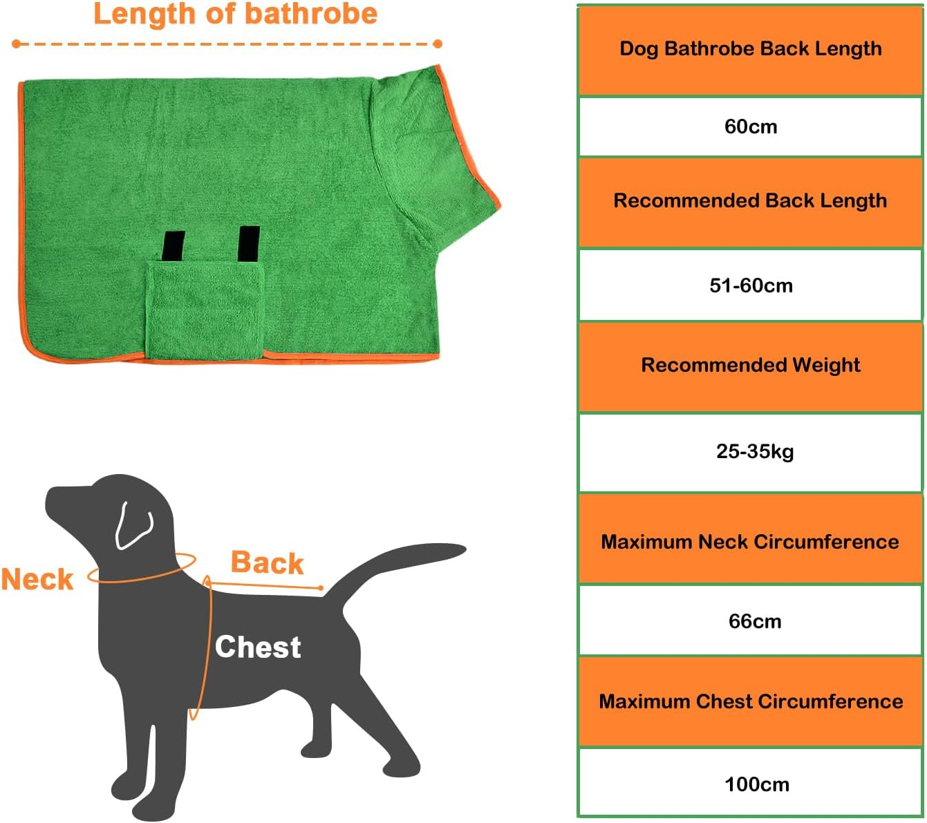 Drying Dog Coat, Dog Pet Bathrobe Towel, Absorbent Dog Drying Coat, Quick Drying Bath Towel, Dog Towel for Drying Medium Large Dogs image number 6