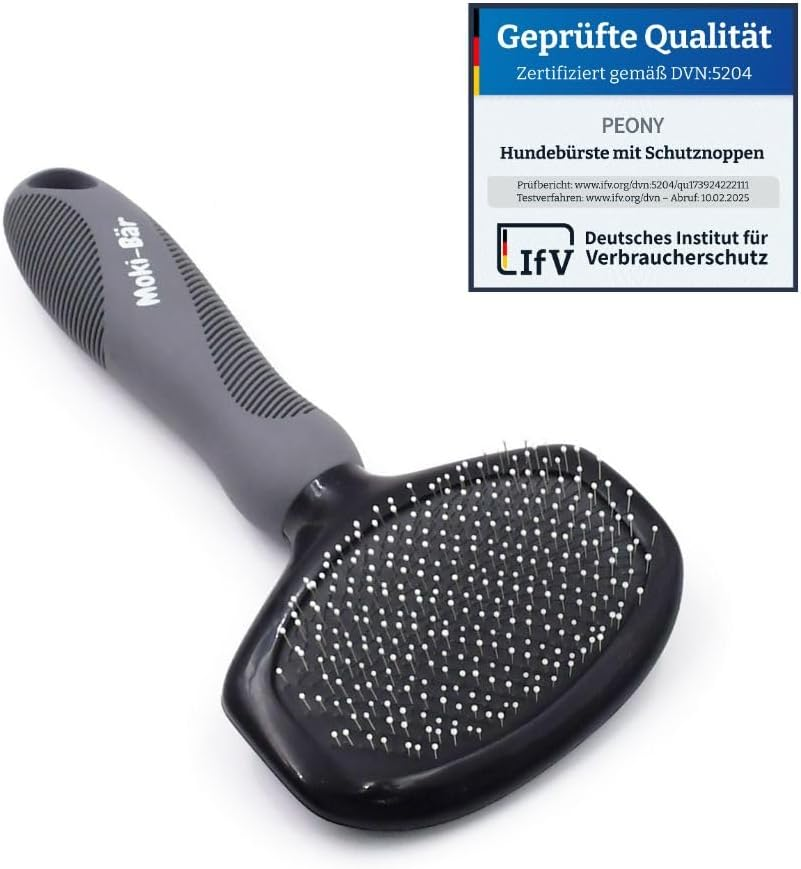 Moki Bear Soft Brush Dog Brush Poodle with Protective Nubs for Particularly Sensitive Animals I Ideal for Non-Hairy Dogs I Small image number 4