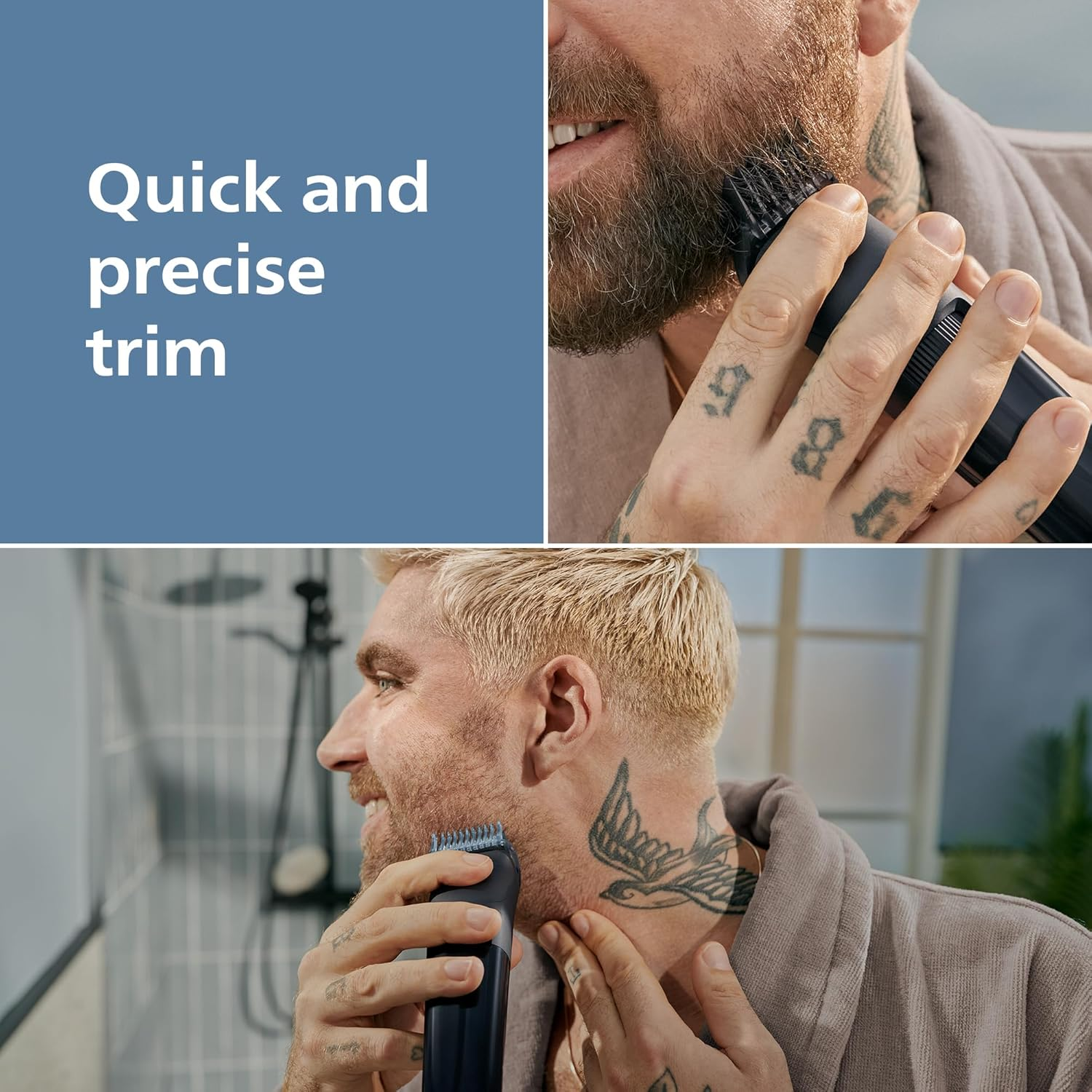 Philips Beard Trimmer 3000 Series - Self-Sharpening Metal Blades, 40 Lock-In Settings, Lift&Trim Comb, 100% Waterproof, Battery Indicator, USB Charging, Model BT3660/15 - Black image number 6