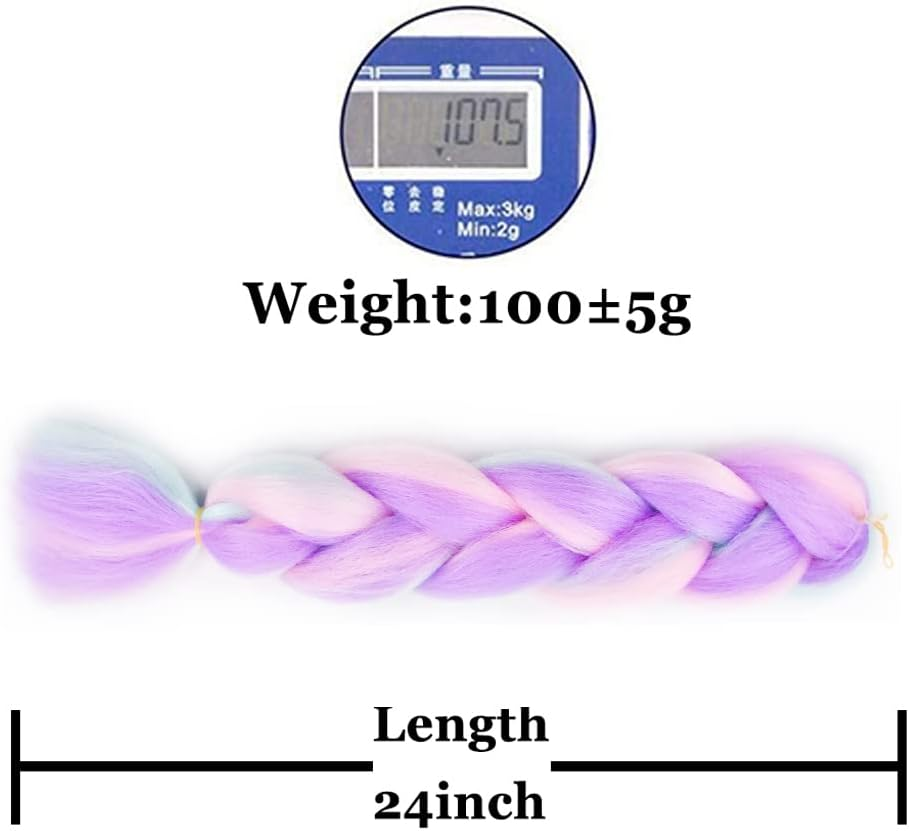 FANWYFYU Ombre Braiding Hair, Pack of 3 Kanekalon Hair Braids Extensions, Jumbo Braid Hair Extensions, 24 Inches, Braids Box Braid Hair, Synthetic Hair for Braiding (DB-MC9) image number 3