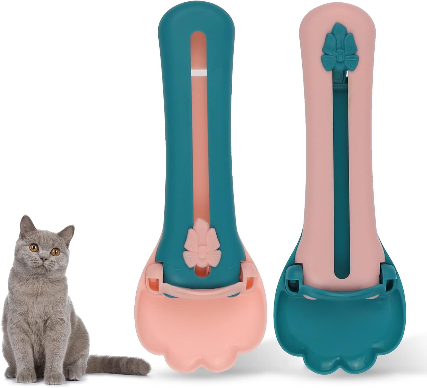 2Pcs Cat Strip Squeeze Spoon, Cute Cat Paw Shape Pet Feeder Lickable Snack Scoop for All Cats, Detachable Wet Food Spoons Multifunctional Feeding Tool for Treats, Liquid Snacks, Water image number 3
