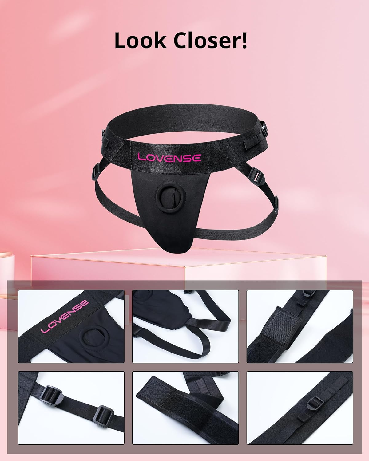 LOVENSE Harness for Lapis Strapless Strap-On Dildo, Adjustable Strap on Harness Wearable Panties Adult Sex Toy for Women Couples image number 5