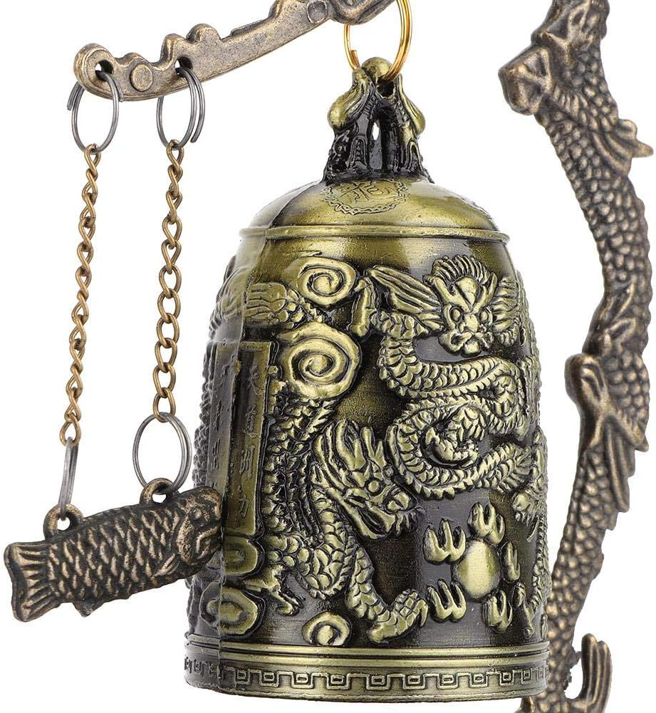 Carved Bronze Dragon Lock,Vintage Small Carved Bronze Dragon Lock Bell Arts & Crafts Collectibles Ornaments Desk Decor image number 1