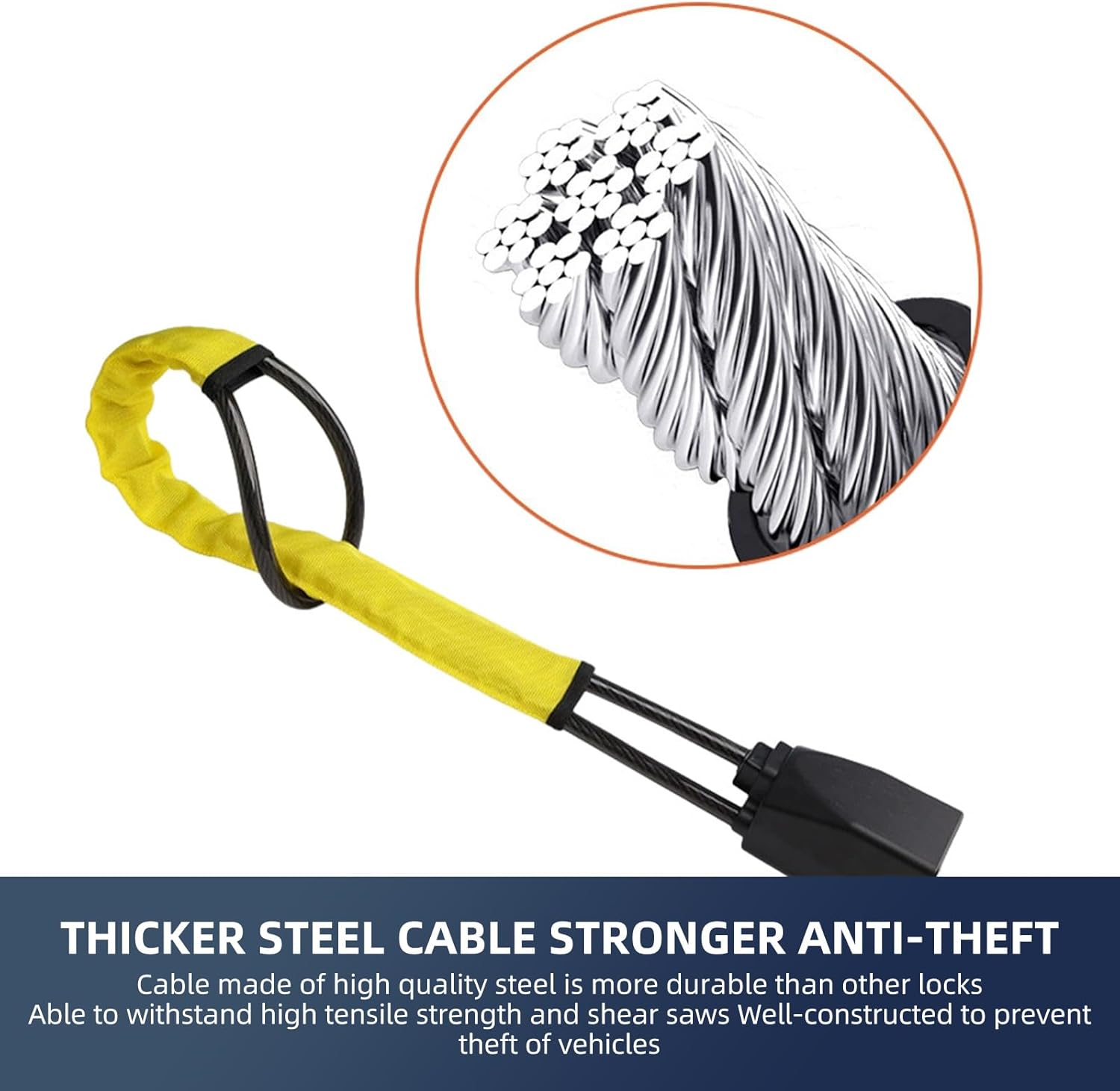 Steering Wheel Lock Seat Belt Universal anti Theft Car Device Prevention ， Bring 3 Keys， Max 17 Inch Length, Small and Light-Weight, Multi-Functional, Fit Most Vehicle. (Orange) image number 3