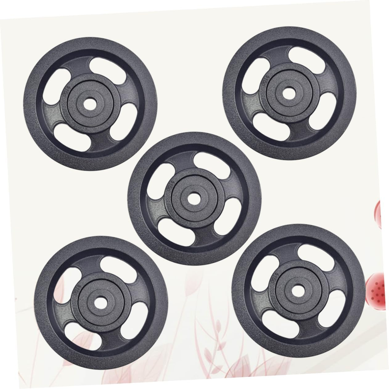 Kisangel Gym Pully Wheel 100Mm Diameter Wearproof Bearing Pulley Replacement Parts 5Pcs for Fitness Equipment Cable System Training and Exercise Machine Accessories image number 1